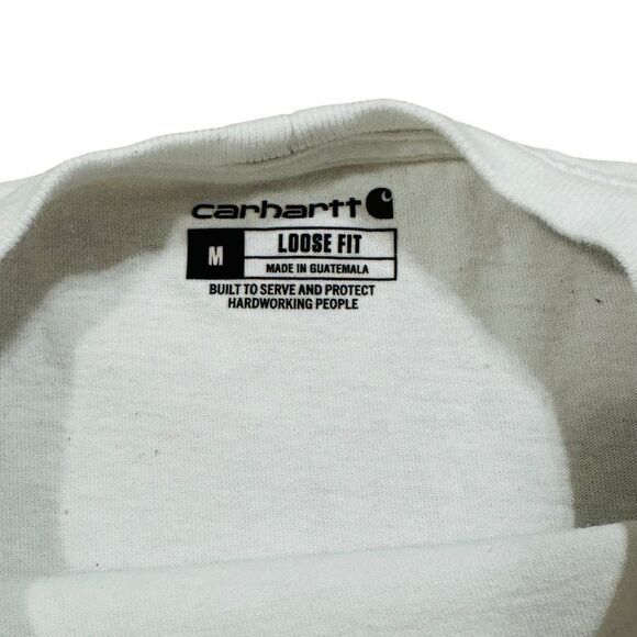Carhartt Loose Fit White T Shirt Men’s Size Medium Short Sleeve Workwear Tee - Picture 7 of 8